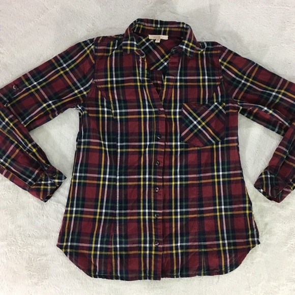 Skies Are Blue button collar long sleeve plaid top - Picture 4 of 8