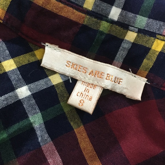 Skies Are Blue button collar long sleeve plaid top - Picture 8 of 8