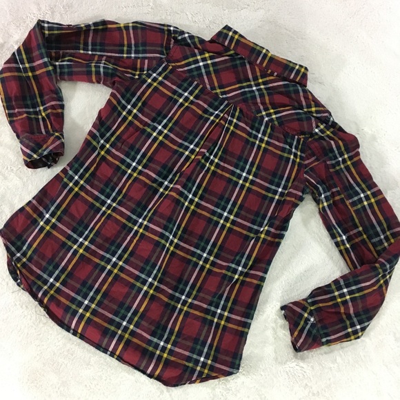 Skies Are Blue button collar long sleeve plaid top - Picture 6 of 8