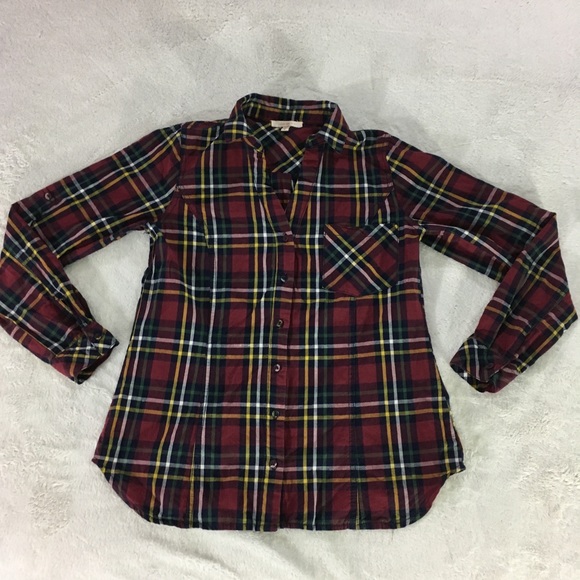 Skies Are Blue button collar long sleeve plaid top - Picture 5 of 8