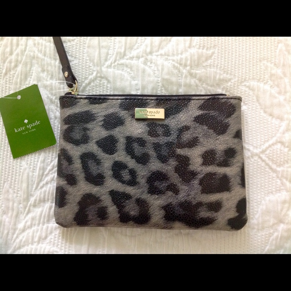 Kate Spade Mini Pouch Wallet Leopard Print NWT