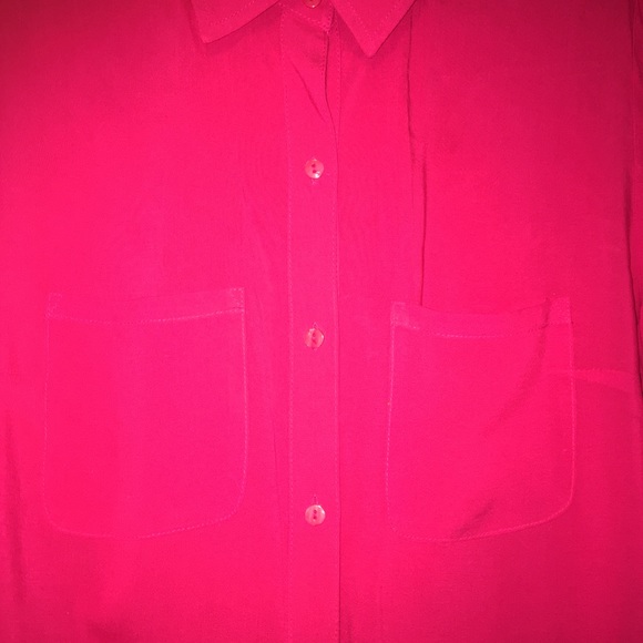 a.n.a 2 pocket tab sleeve button down Blouse - Picture 3 of 5