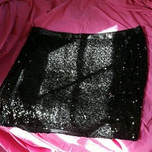 Plus size black sequined mini