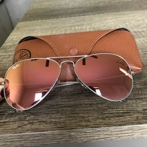 Ray-ban Pink and Silver 58mm Aviators