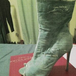 Liliana Open toe Denim Booties