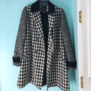 Black and White Classic Wool Coat