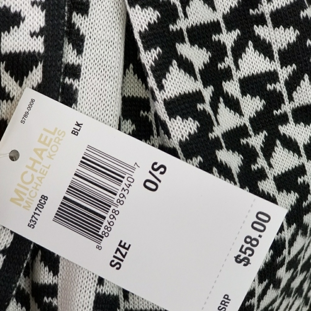 Restock MICHAEL KORS SCARF  BLACK & WHITE - Picture 3 of 4