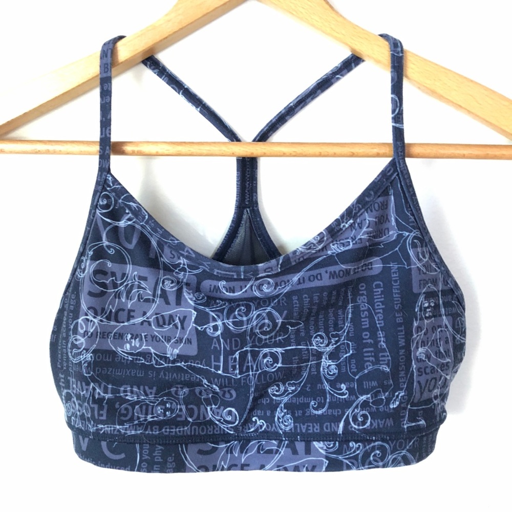 Blue LuluLemon Flow Y sports bra