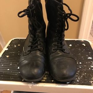 Black combat boots