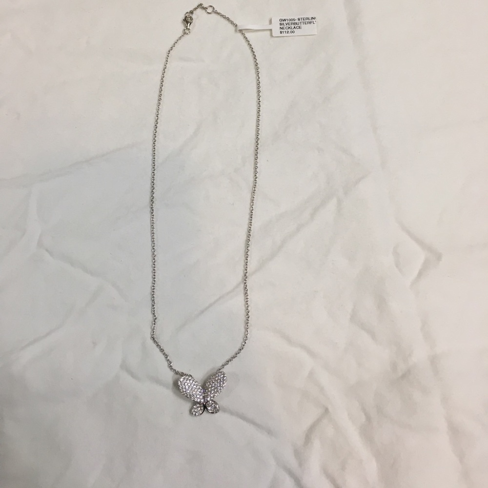 Silver butterfly necklace