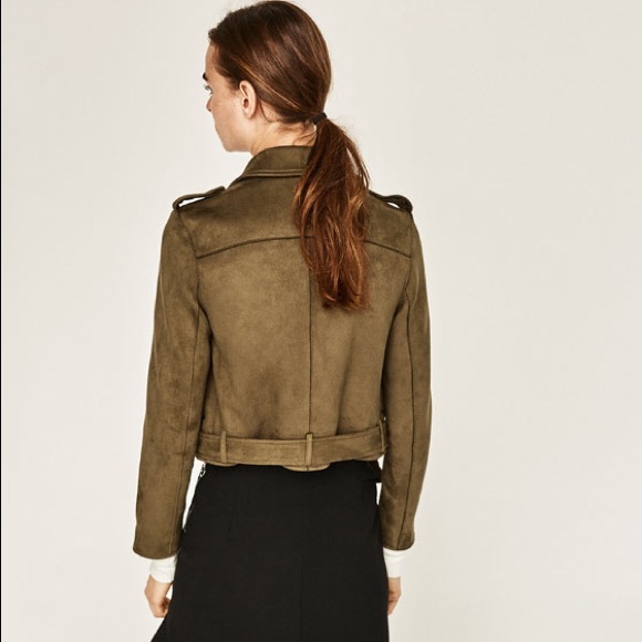 ZARA brown faux suede jacket - Picture 2 of 2