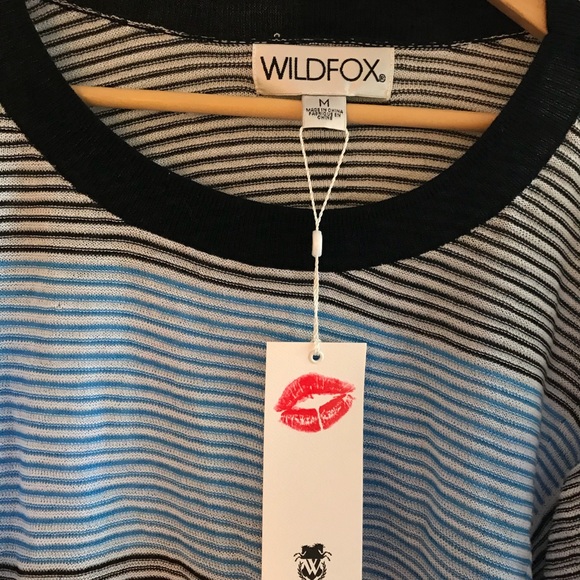 Wildfox black and white striped thin top size M - Picture 3 of 3