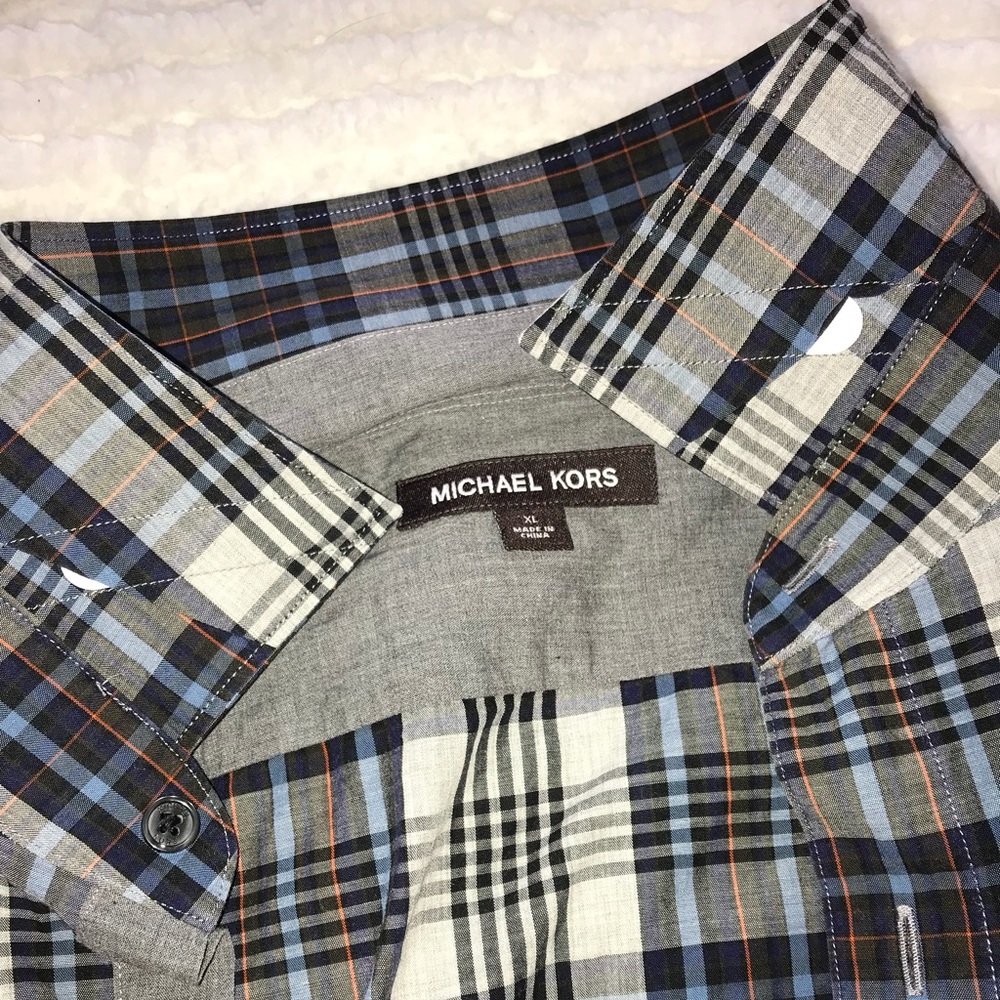 Michael Kors plaid men’s flannel dress shirt