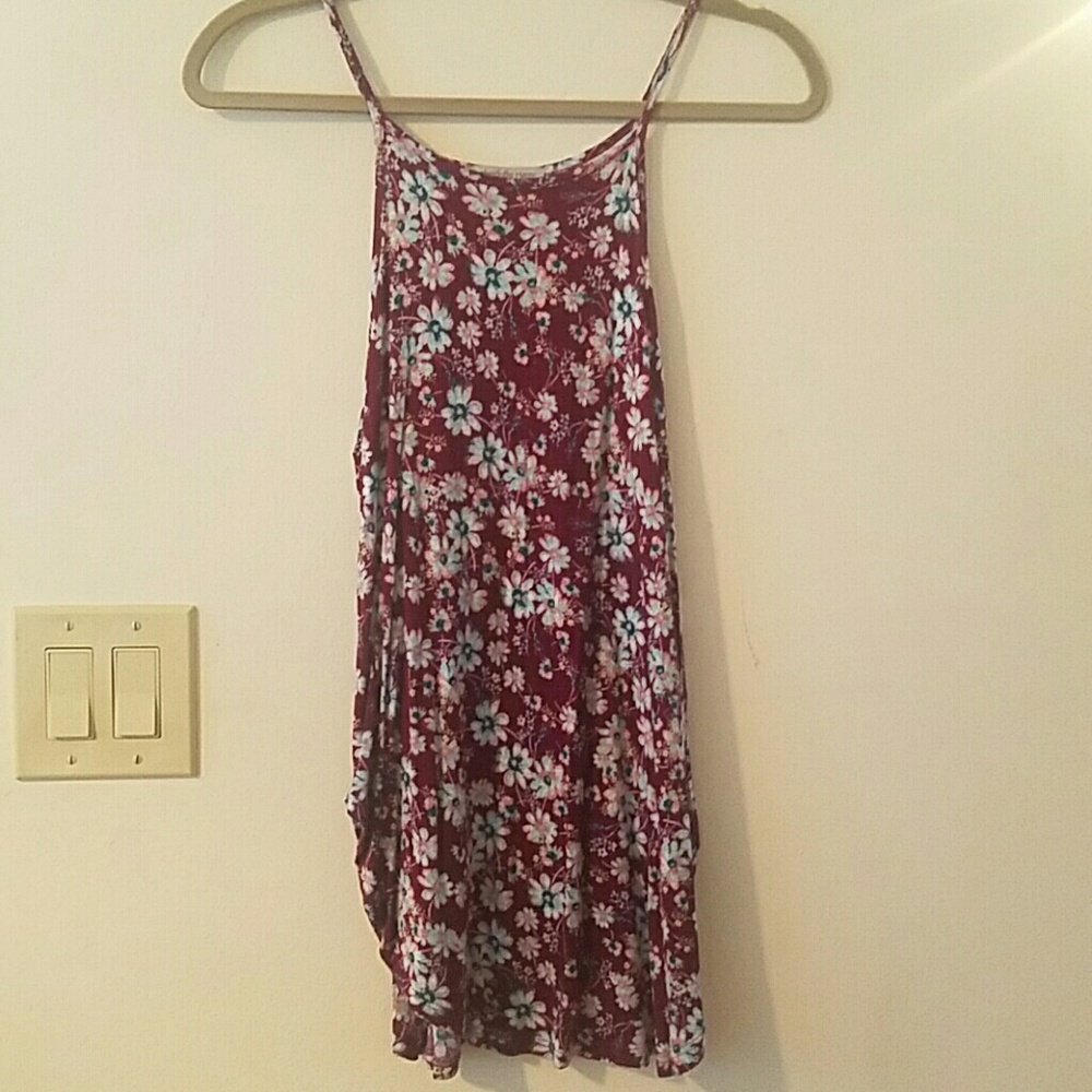 Floral spaghetti strap tank top (long)