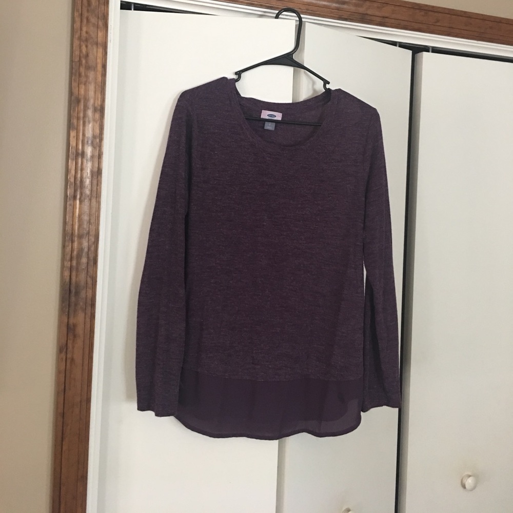 Plum top with sheer bottom!