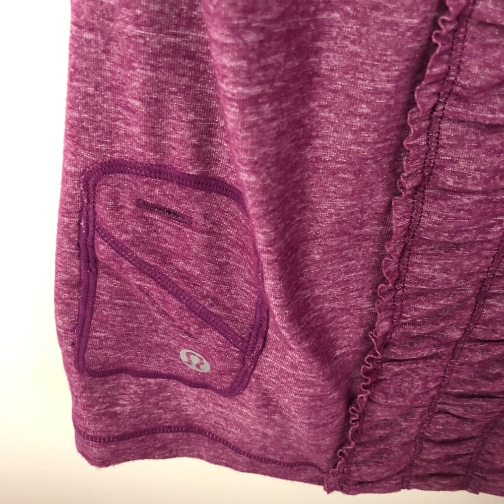 EUC Raspberry LuluLemon Dash Tank with Ruffle - Picture 6 of 8