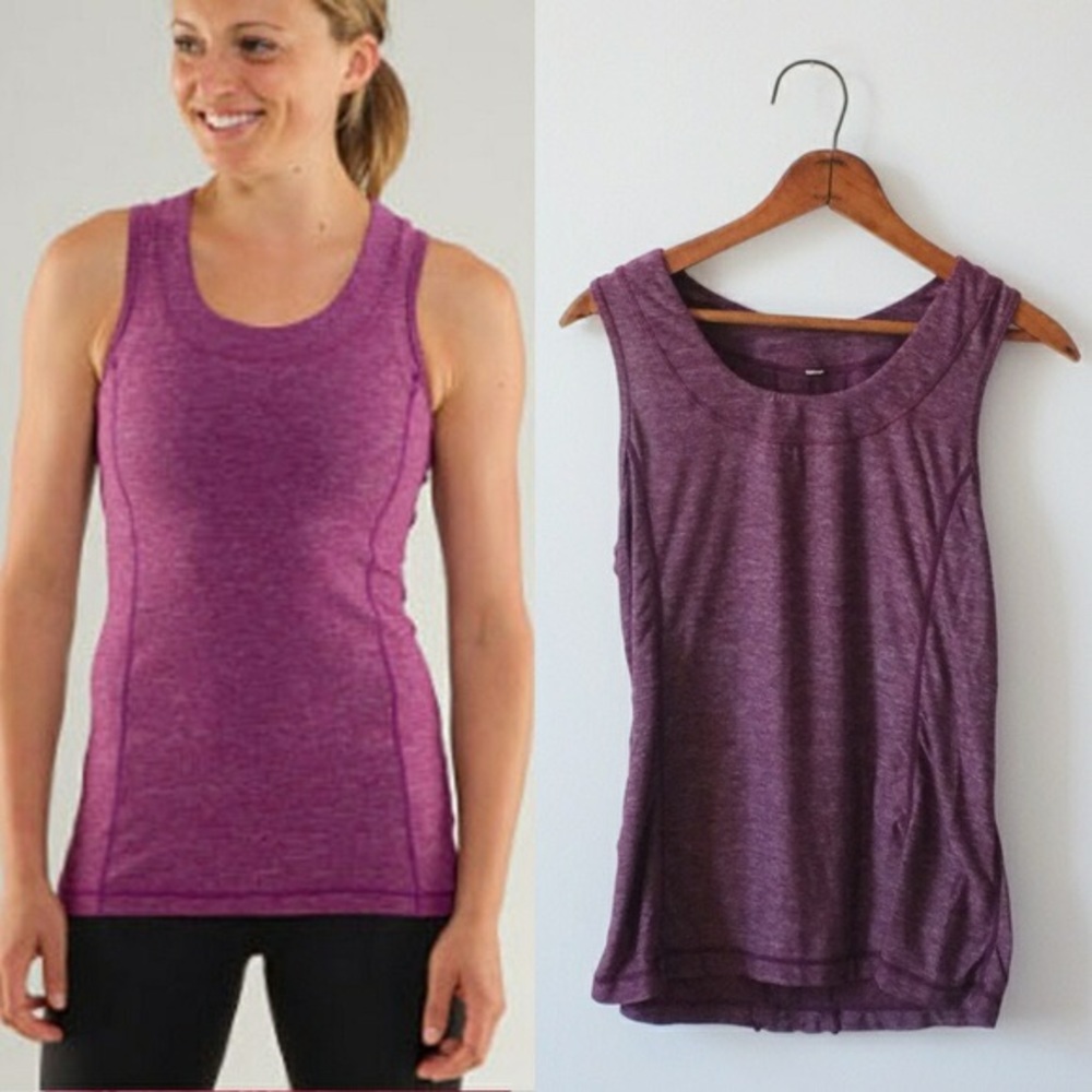 EUC Raspberry LuluLemon Dash Tank with Ruffle