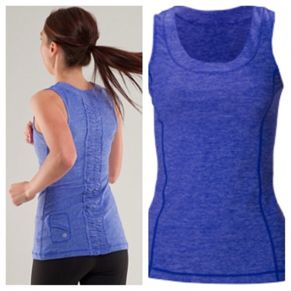EUC Raspberry LuluLemon Dash Tank with Ruffle - Picture 8 of 8