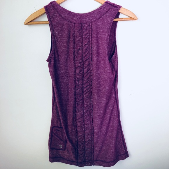 EUC Raspberry LuluLemon Dash Tank with Ruffle - Picture 3 of 8