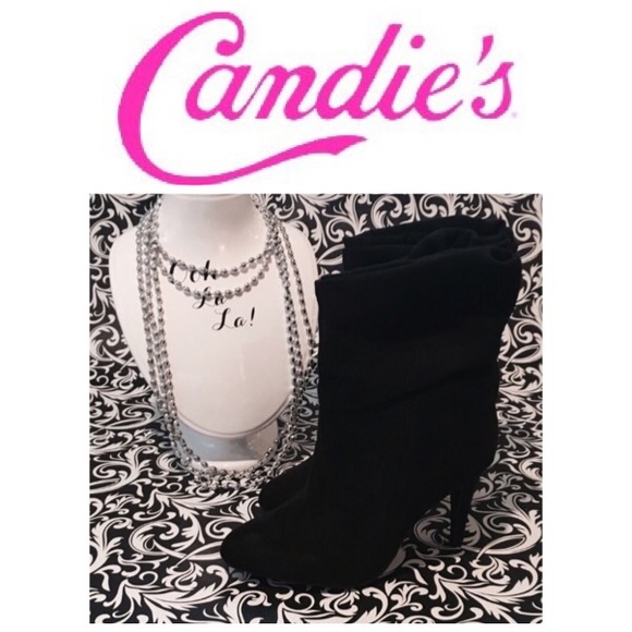 Candie's Shoes - Candie's black heeled faux suede boots