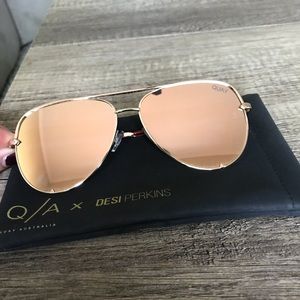 Quay Australia Desi High Key Sunglasses Gold