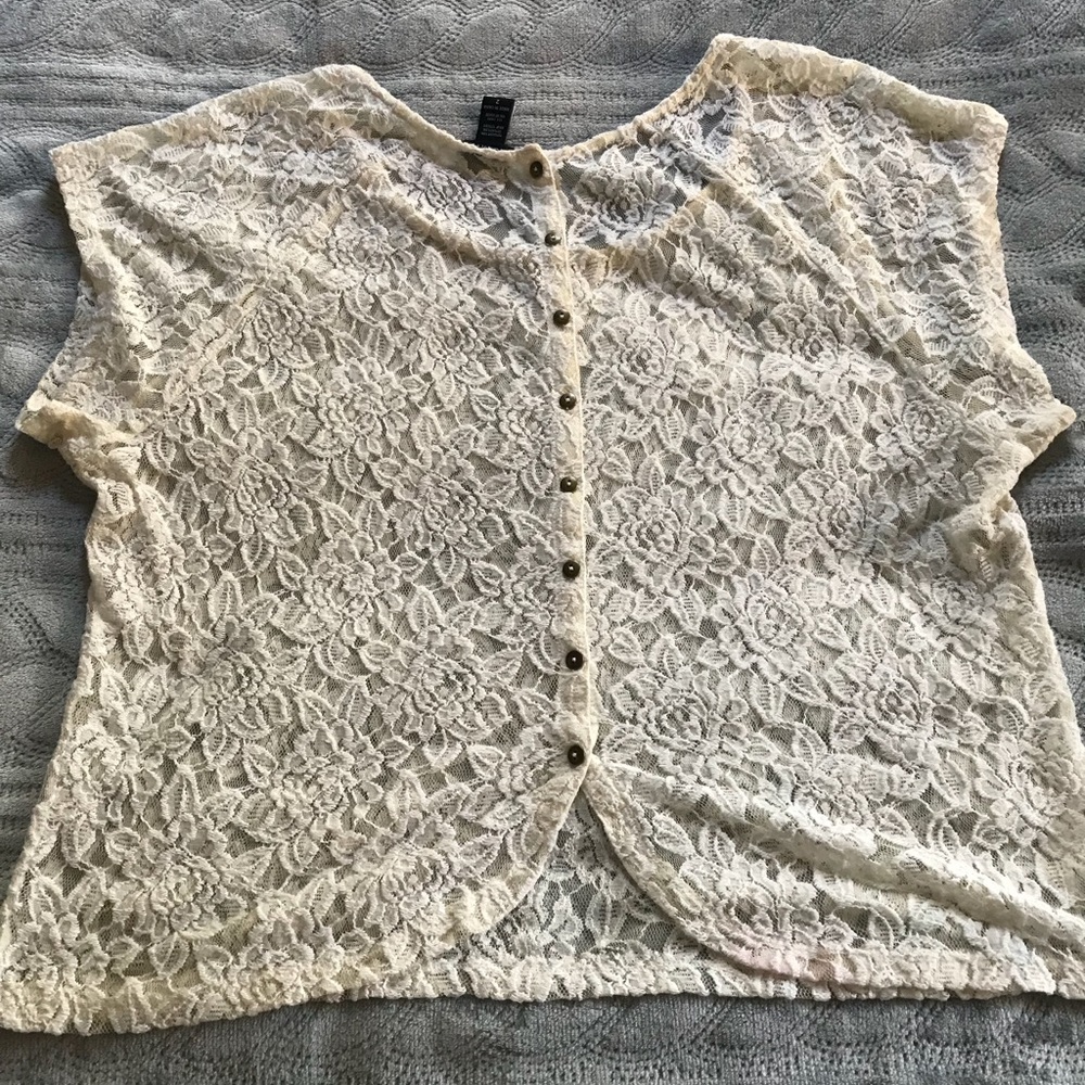 Torrid lace sheer top