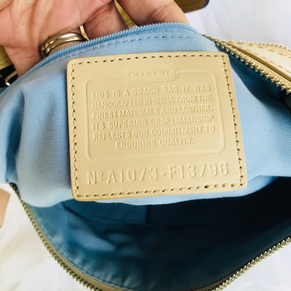 Coach Canvas Monogram and Patent Leather Hobo Bag - Picture 5 of 8
