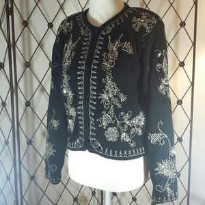 VNT All Week Long Black Beaded Sweater