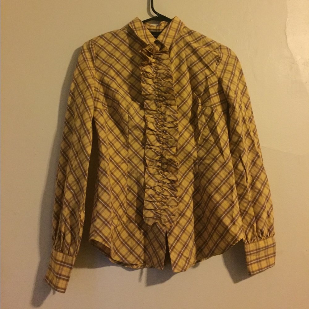 New York & Co brown XS button up vmh591