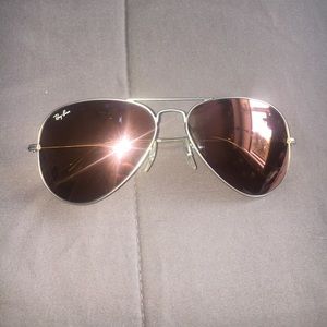 Rayban aviators rose gold lens