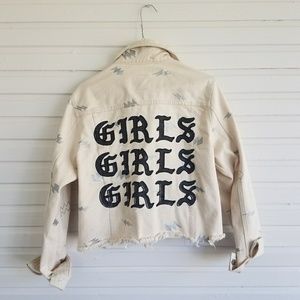 Girls x3 Cropped Denim Jacket