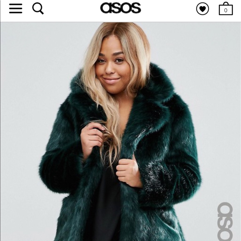Dark green faux fur coat