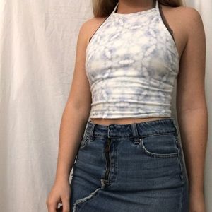 Haltered, cropped and reversible shirt