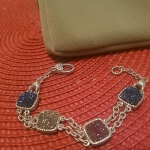 Judith Ripka Drusy 4 multi-color  stone bracelet