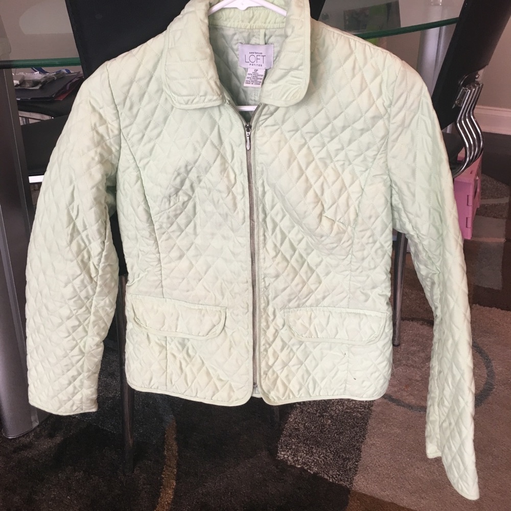 Mint color jacket from Loft