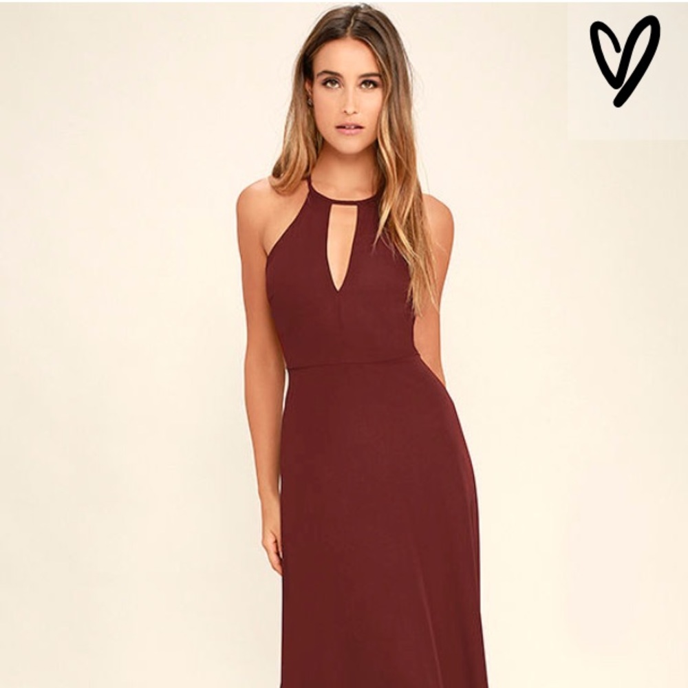 Beauty and Grace Burgundy Maxi Dress 💃