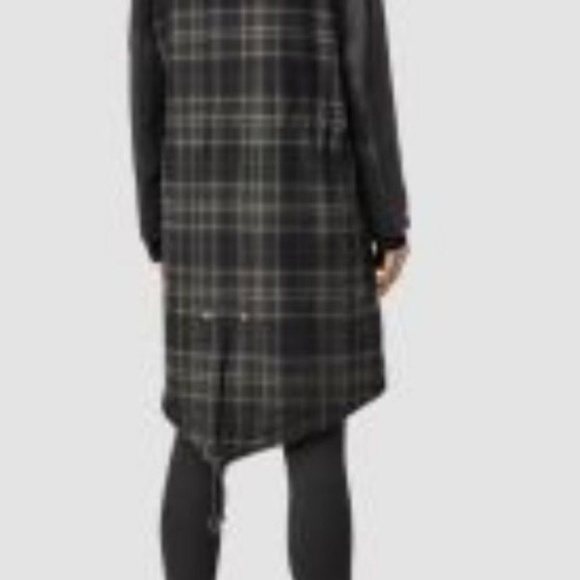 HP AllSaints DELLA Wool Leather Parka US 2 - Picture 3 of 5