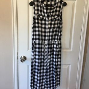 Banana Republic Black Gingham Maxi Dress