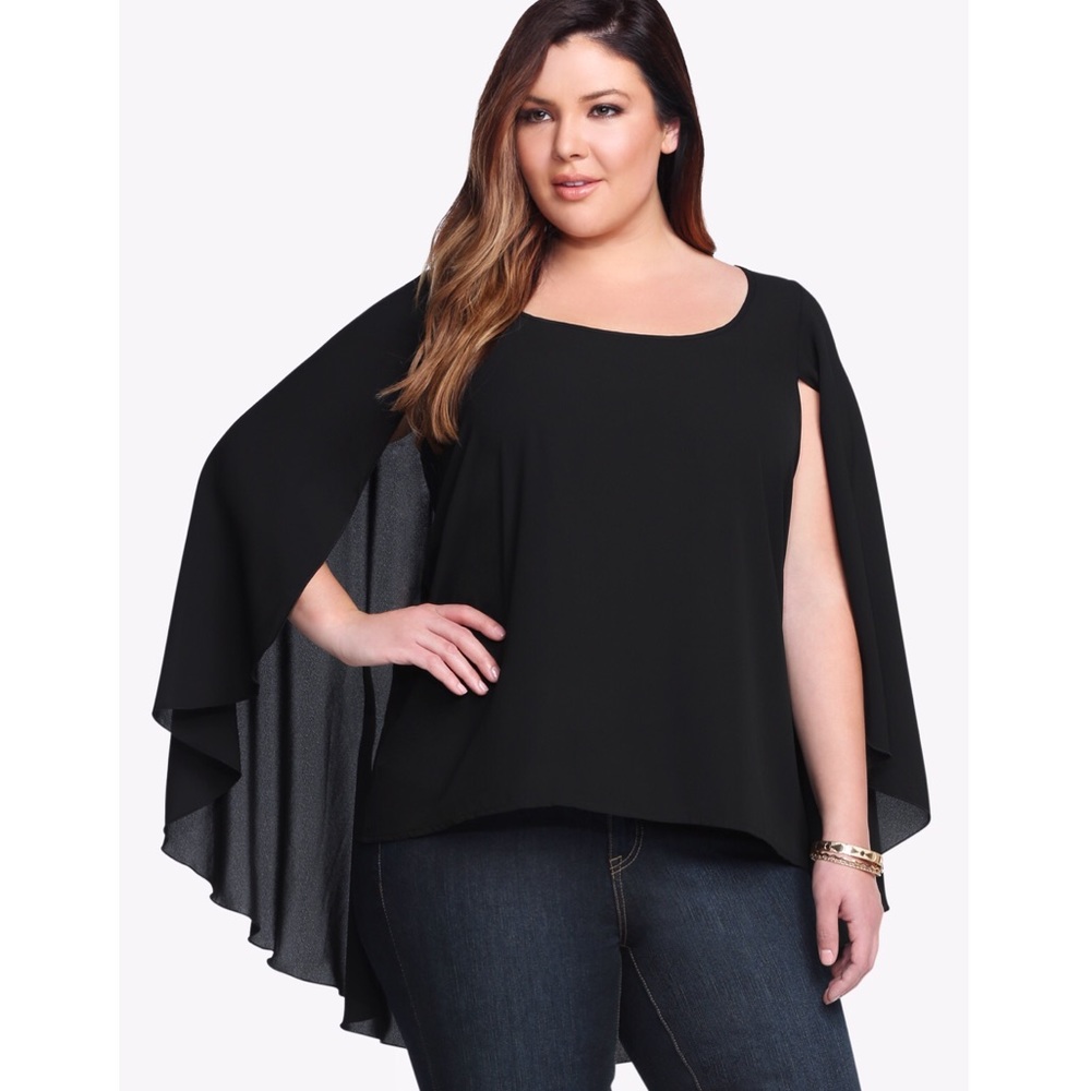 NWT Miila Navy Pleated Button-Down Blouse w/ Cape