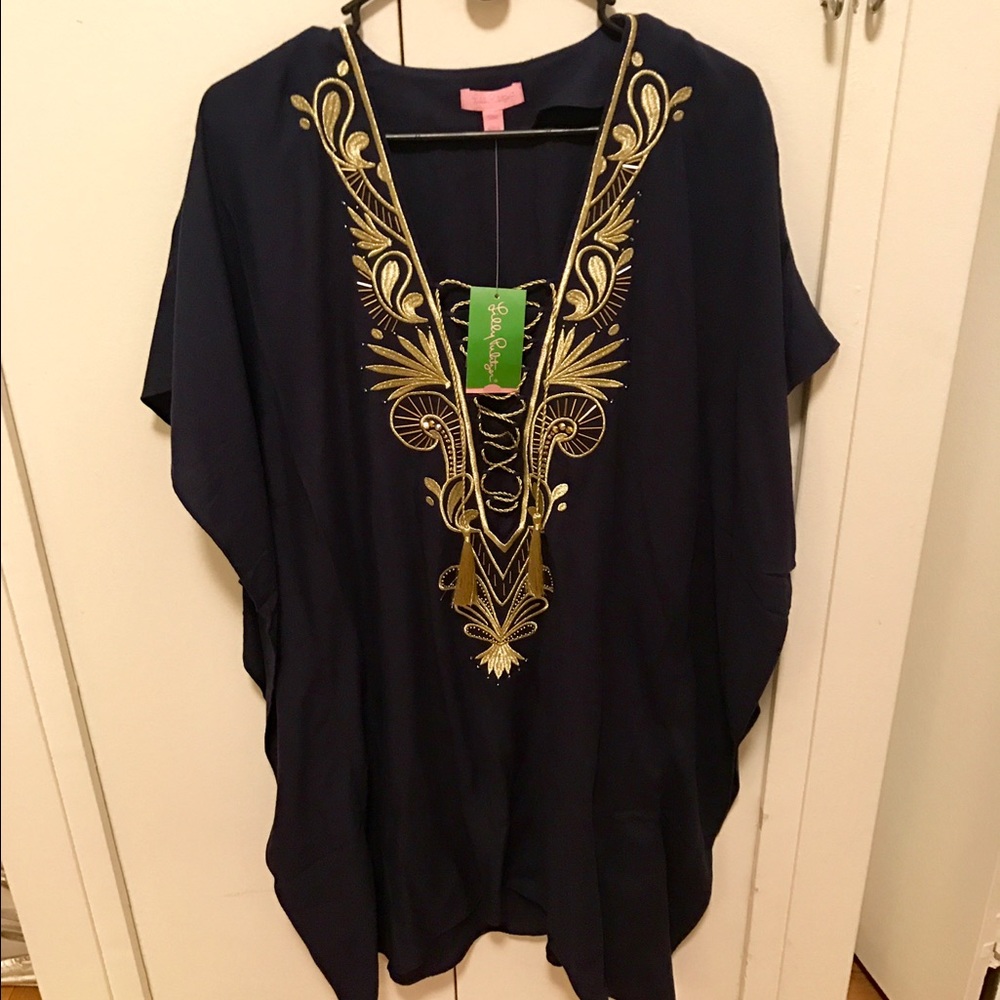 Lilly Pulitzer Chai Caftan Navy S/M