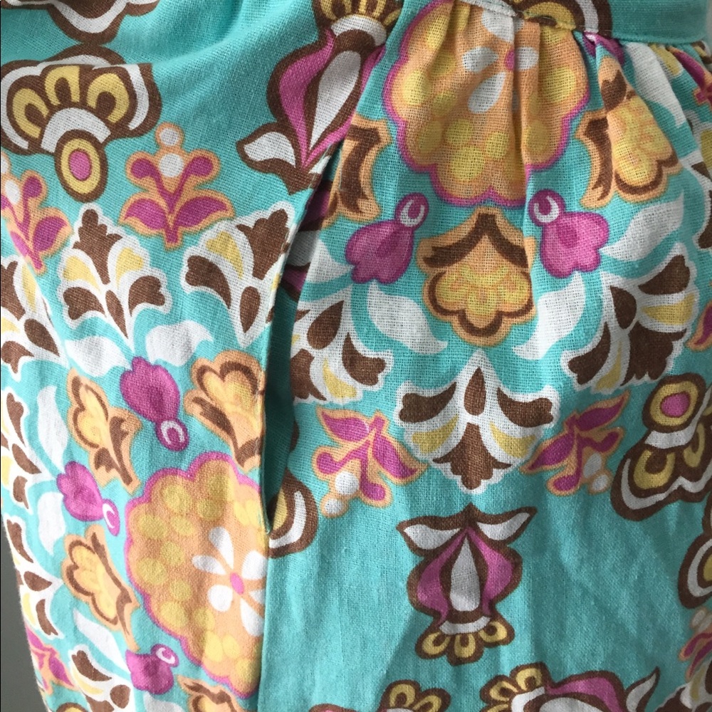 Judith March floral linen turquoise backless dress - Picture 6 of 8