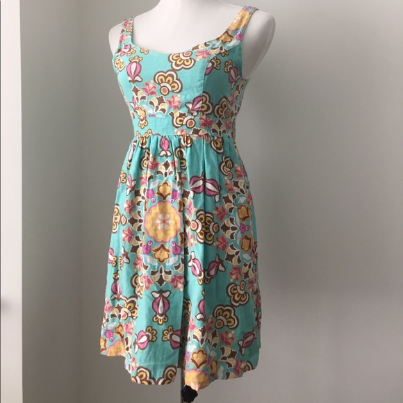 Judith March Dresses & Skirts - Judith March floral linen turquoise backless dress