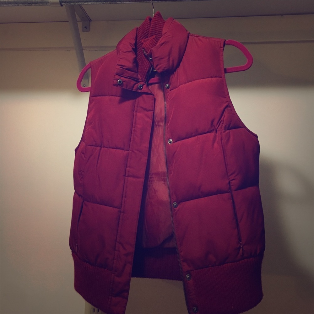 Red down vest