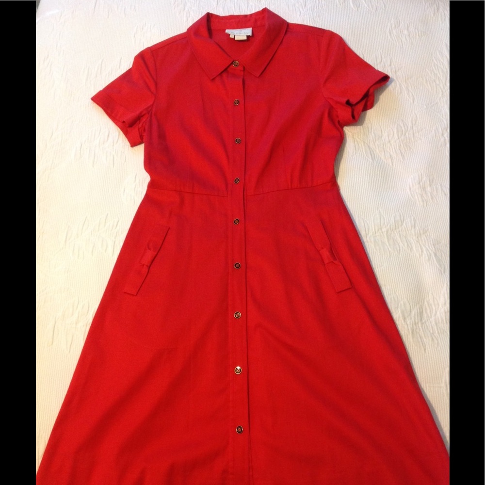 Kate Spade Red Harriet Shirt Dress Like New