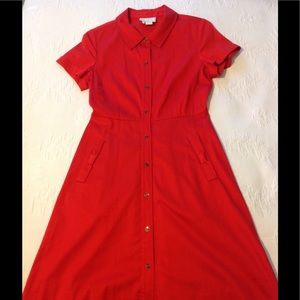 Kate Spade Red Harriet Shirt Dress Like New