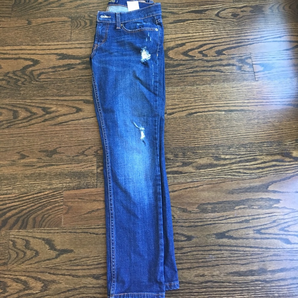 Levi's worn in jeans, super low rise size 7