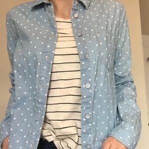 Madewell polka dot 100% cotton button down