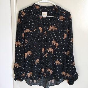 Navy leopard blouse Navy leopard blouse