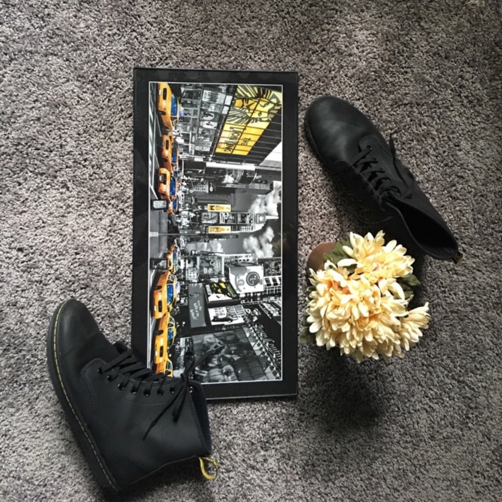 Black leather Dr. Martens