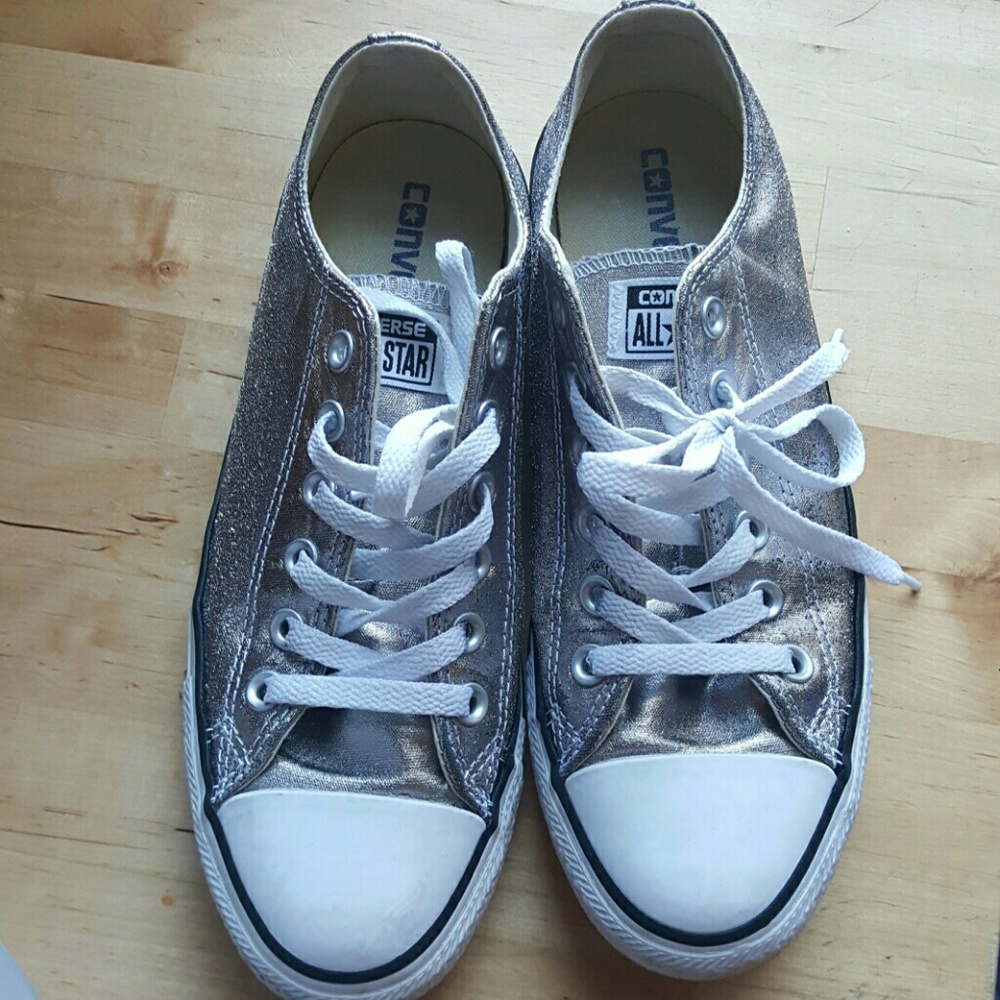 *Final Offer*Silver Converse All Star Tennis Shoes